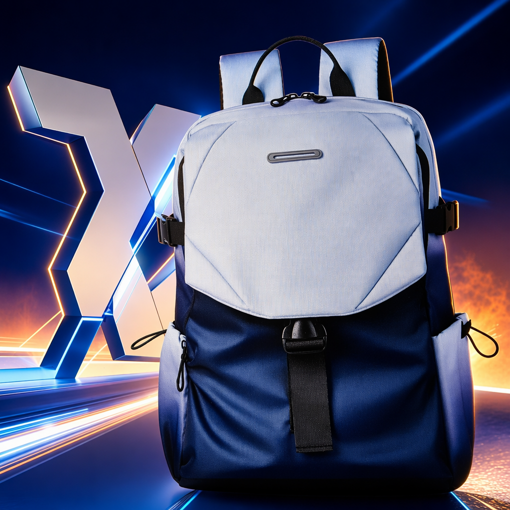 The blue and white gradient simple and fashionable backpack is suitable for both men and women for commuting and leisure Specification image