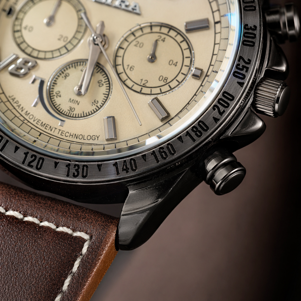 A simple business quartz watch for men with a brown strap and a leather strap that is water-resistant Application Scenario