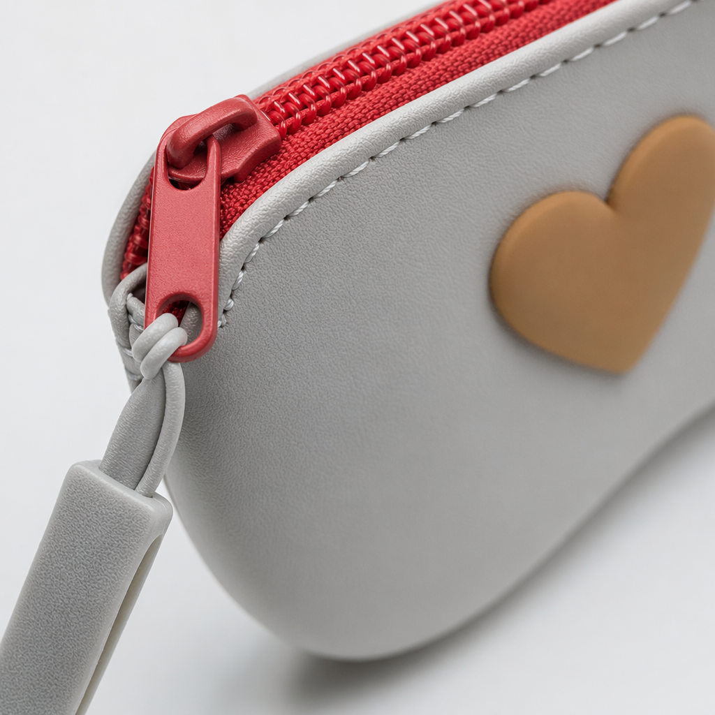 Three-dimensional heart-shaped silicone coin wallet, glasses bag, macaron solid color zipper portable storage bag, student pencil and stationery bag, headphones, lipstick, small bag with multiple colors in stock for wholesale Application Scenario