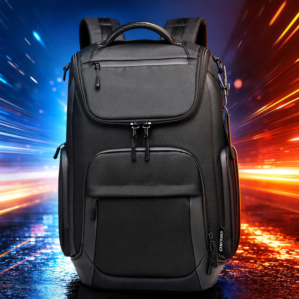 Black backpack, large-capacity, lightweight student commuting travel backpack, unisplinguous Specification image