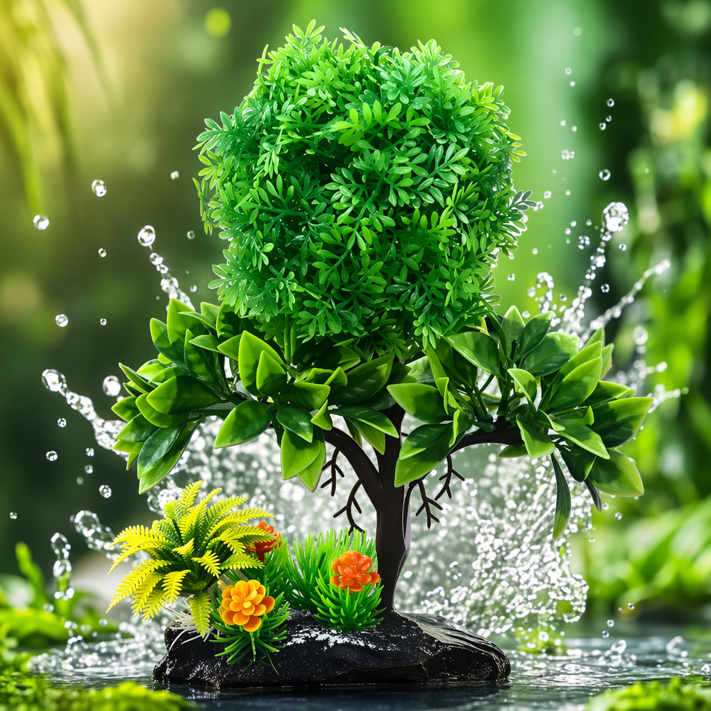Green artificial trees for indoor decoration, living room, balcony, artificial trees, potted plants and green plant ornaments Specification image