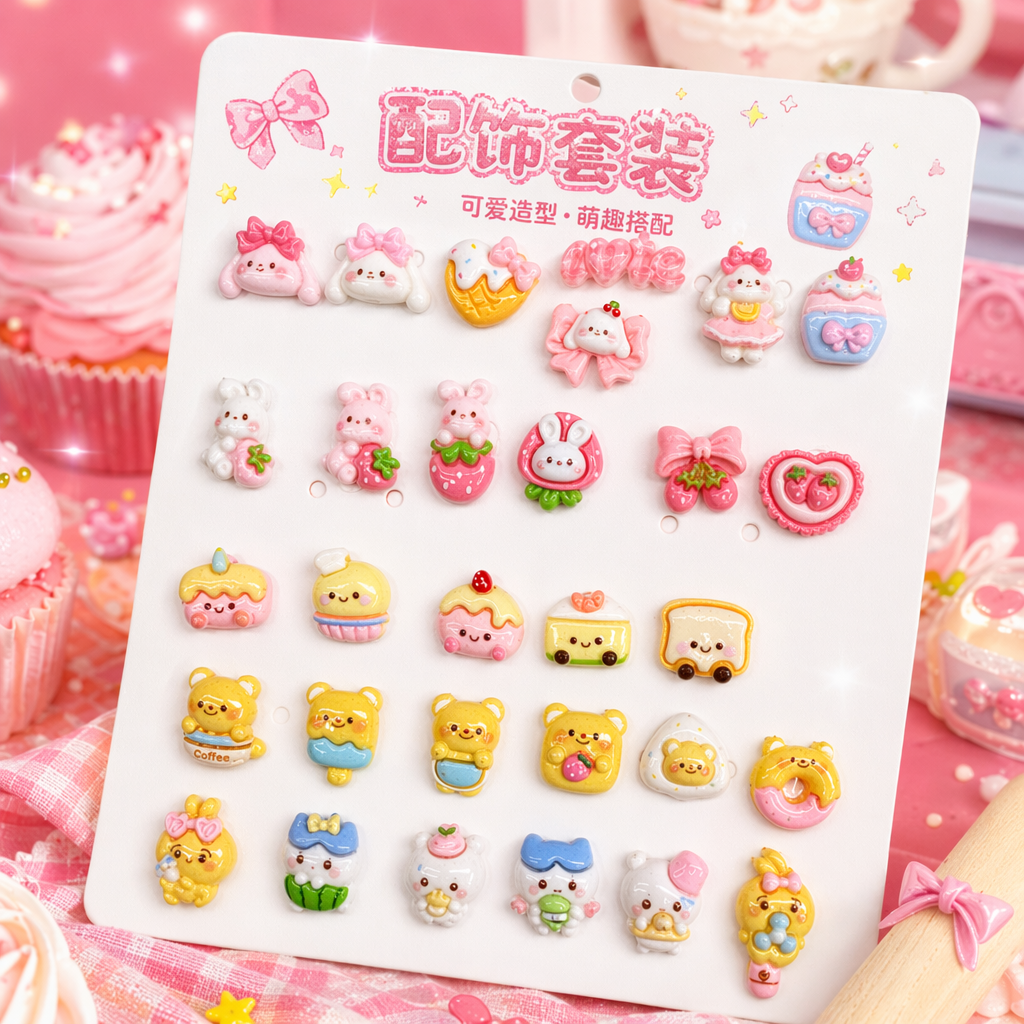 A white display board with cartoon decorative hanging pieces for wall decoration, storage and display stand Specification image
