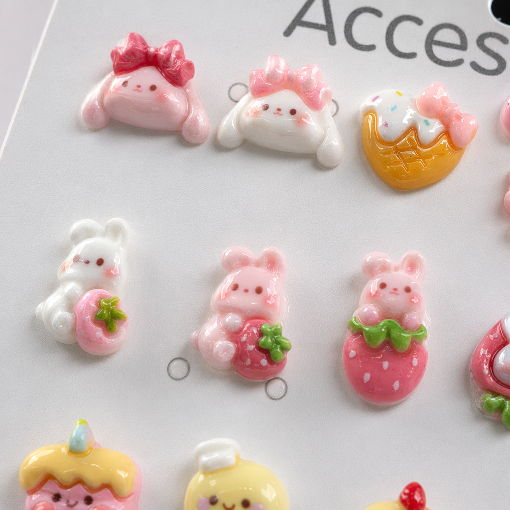 A white display board with cartoon decorative hanging pieces for wall decoration, storage and display stand Application Scenario