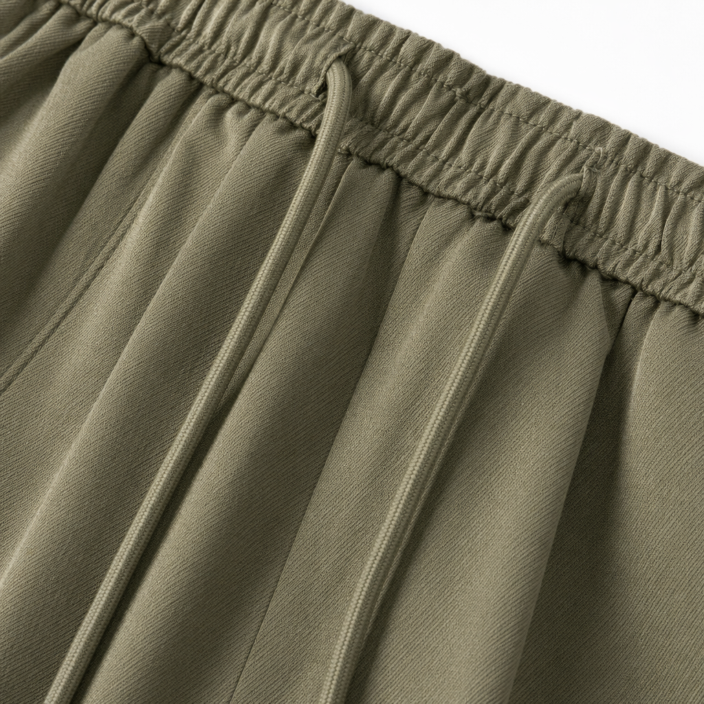 Olive green drawstring casual pants for both men and women, loose and slimming sportswear pants Application Scenario