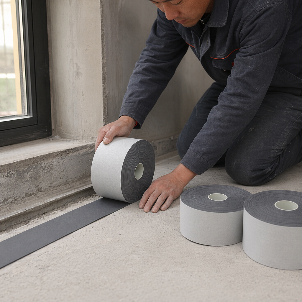 Grey tape roll for household sealing and packaging, waterproof and wear-resistant PVC material details Picture