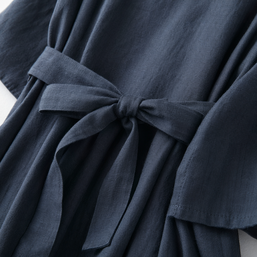 A new summer style of dark blue dress for women, which is slimming and shaping Application Scenario