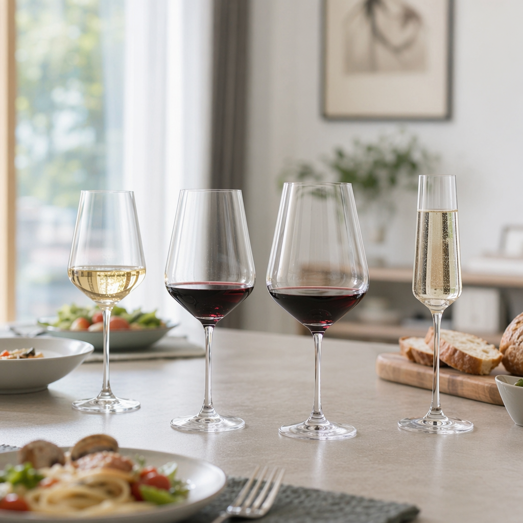 Transparent goblets, red wine glasses, champagne glasses, household glass wine sets details Picture