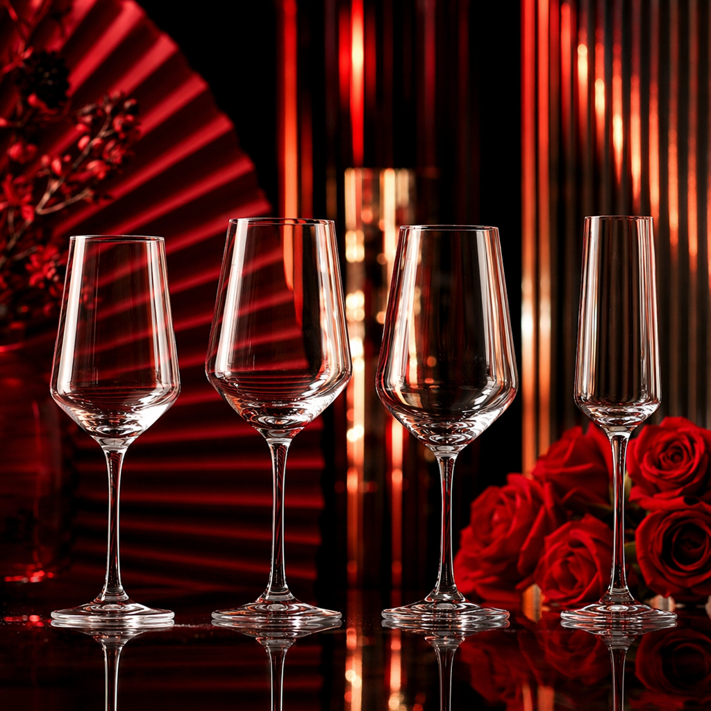 Transparent goblets, red wine glasses, champagne glasses, household glass wine sets Specification image