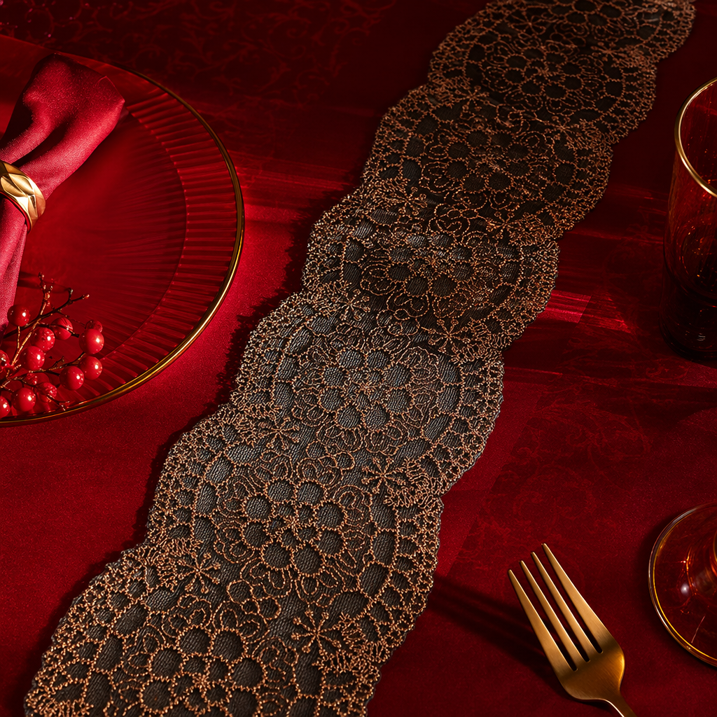 Golden lace trim decorative fabric, DIY embroidery accessories, suitable for home and clothing Specification image