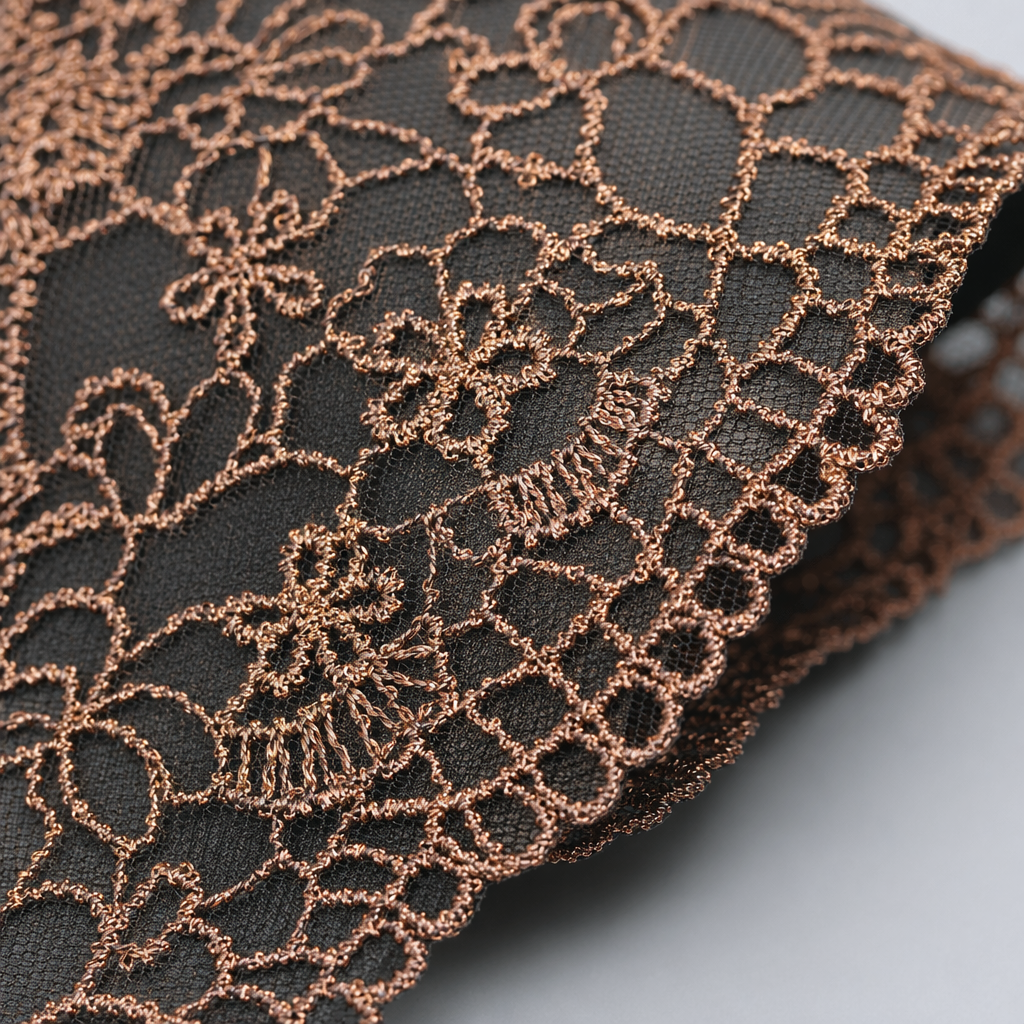 Golden lace trim decorative fabric, DIY embroidery accessories, suitable for home and clothing Application Scenario