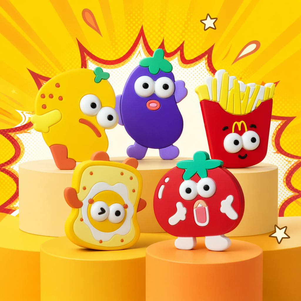 Colorful cartoon food-shaped magnetic stickers for kitchen and refrigerator decoration and storage, practical magnetic stickers Specification image