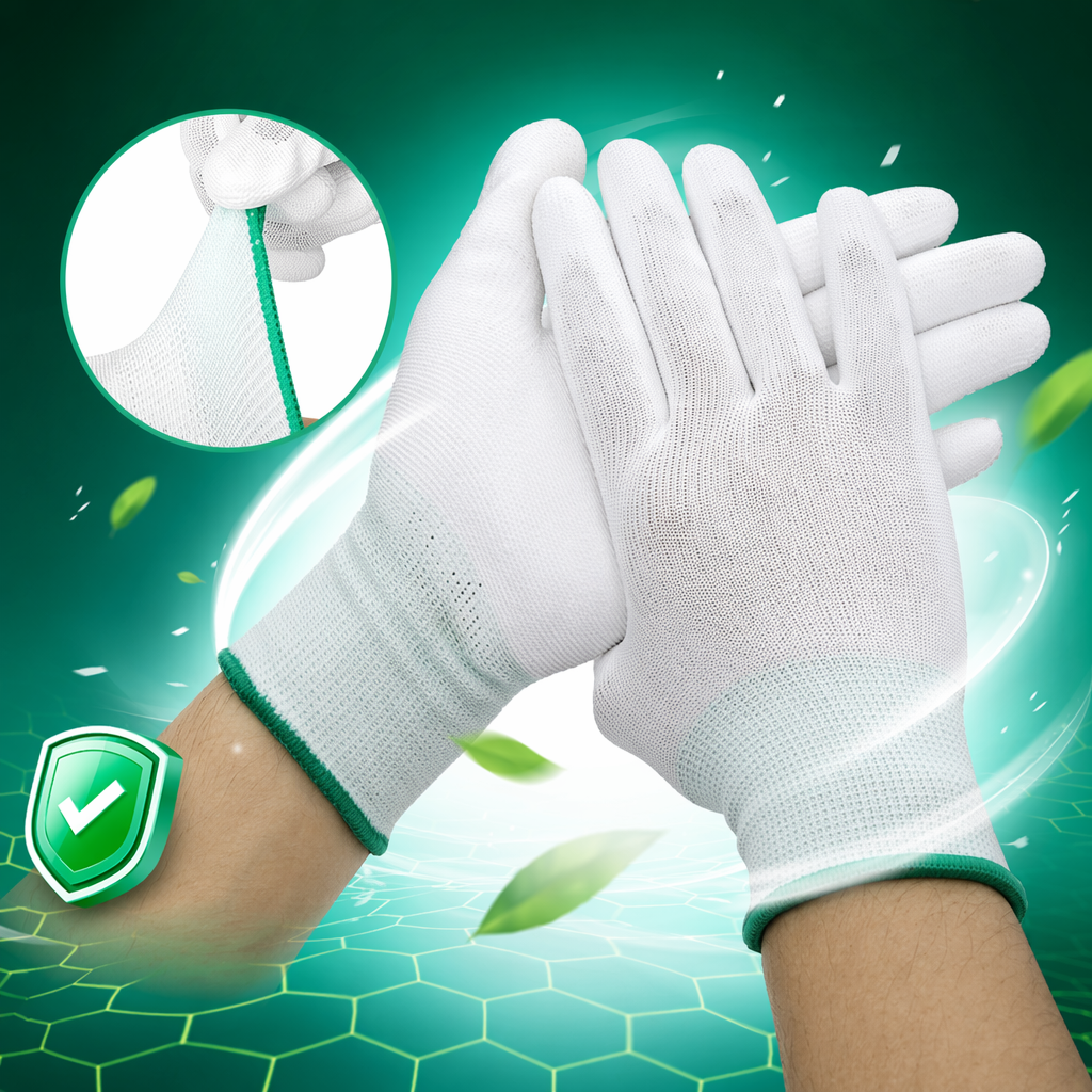White pure cotton gloves for both men and women, anti-slip and breathable, daily labor protection work gloves Specification image