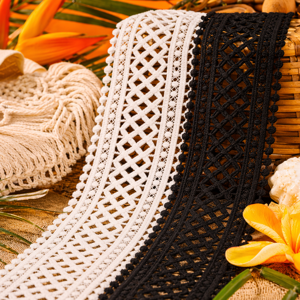 DIY accessories for white and black lace-trimmed clothing Specification image