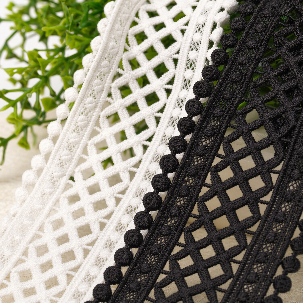 DIY accessories for white and black lace-trimmed clothing Application Scenario