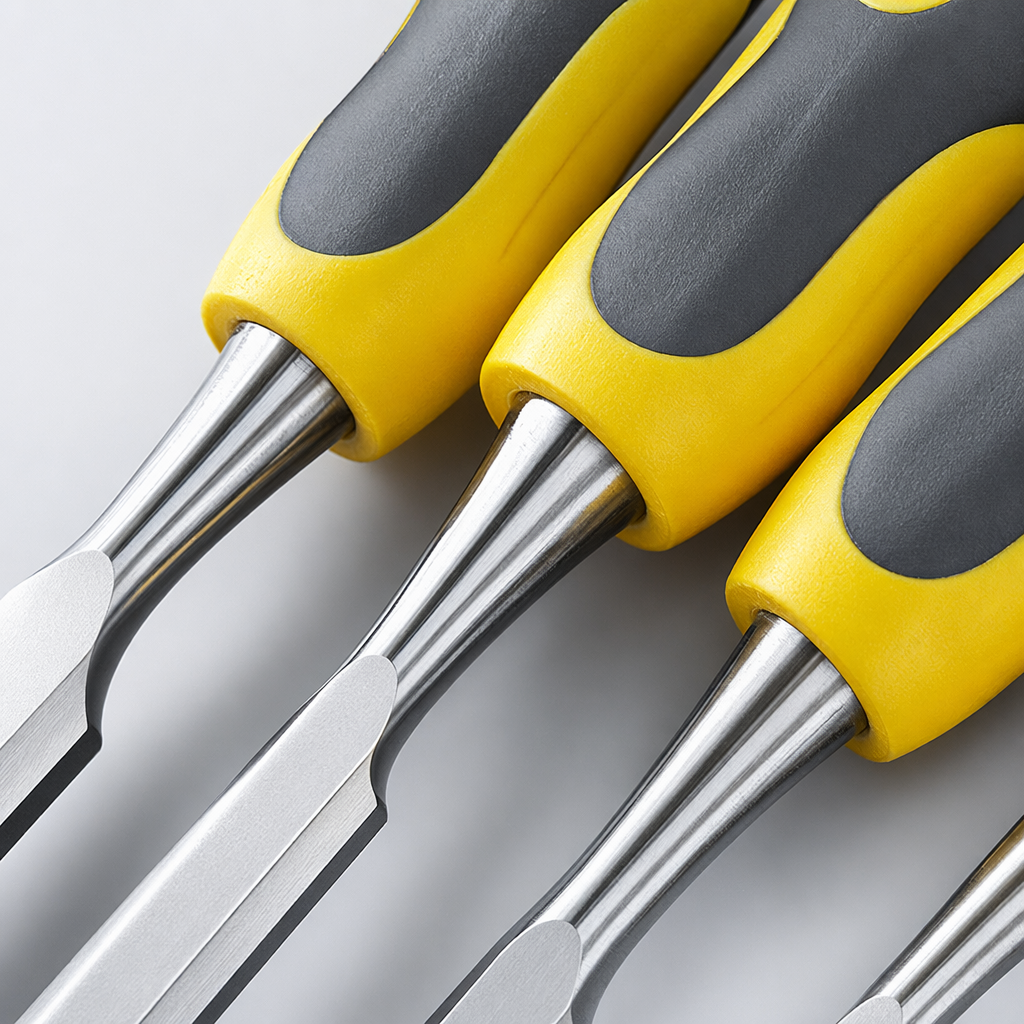 Yellow, black and grey handle industrial-grade woodworking chisel Application Scenario