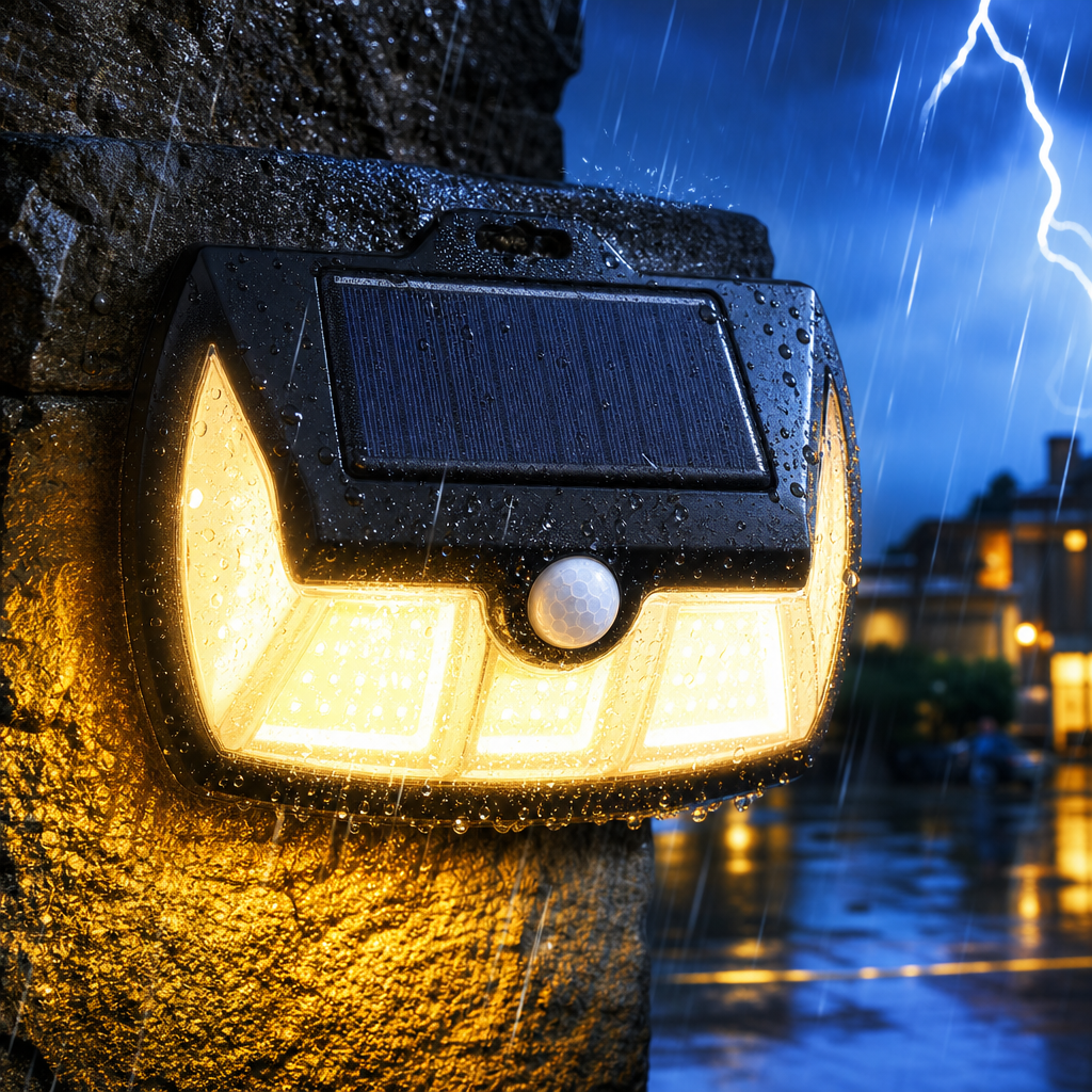 Black solar sensor light, outdoor waterproof wall-mounted LED automatic sensor lighting Specification image