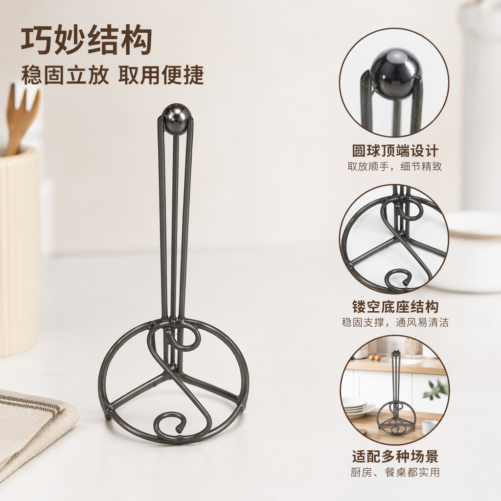 金属螺旋底座支架 可调节高度桌面手机平板通用