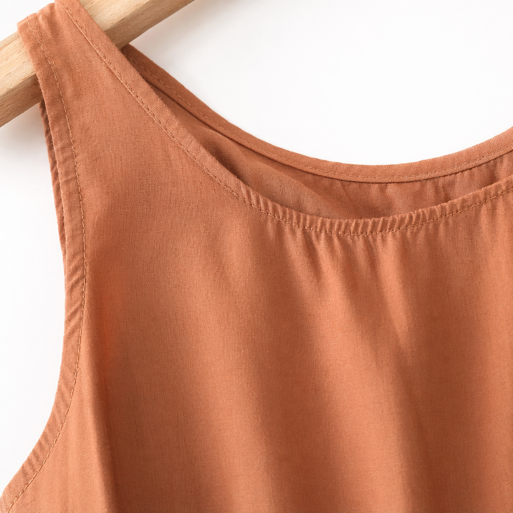 Brown sleeveless vest, pure cotton slimming basic inner layer Application Scenario