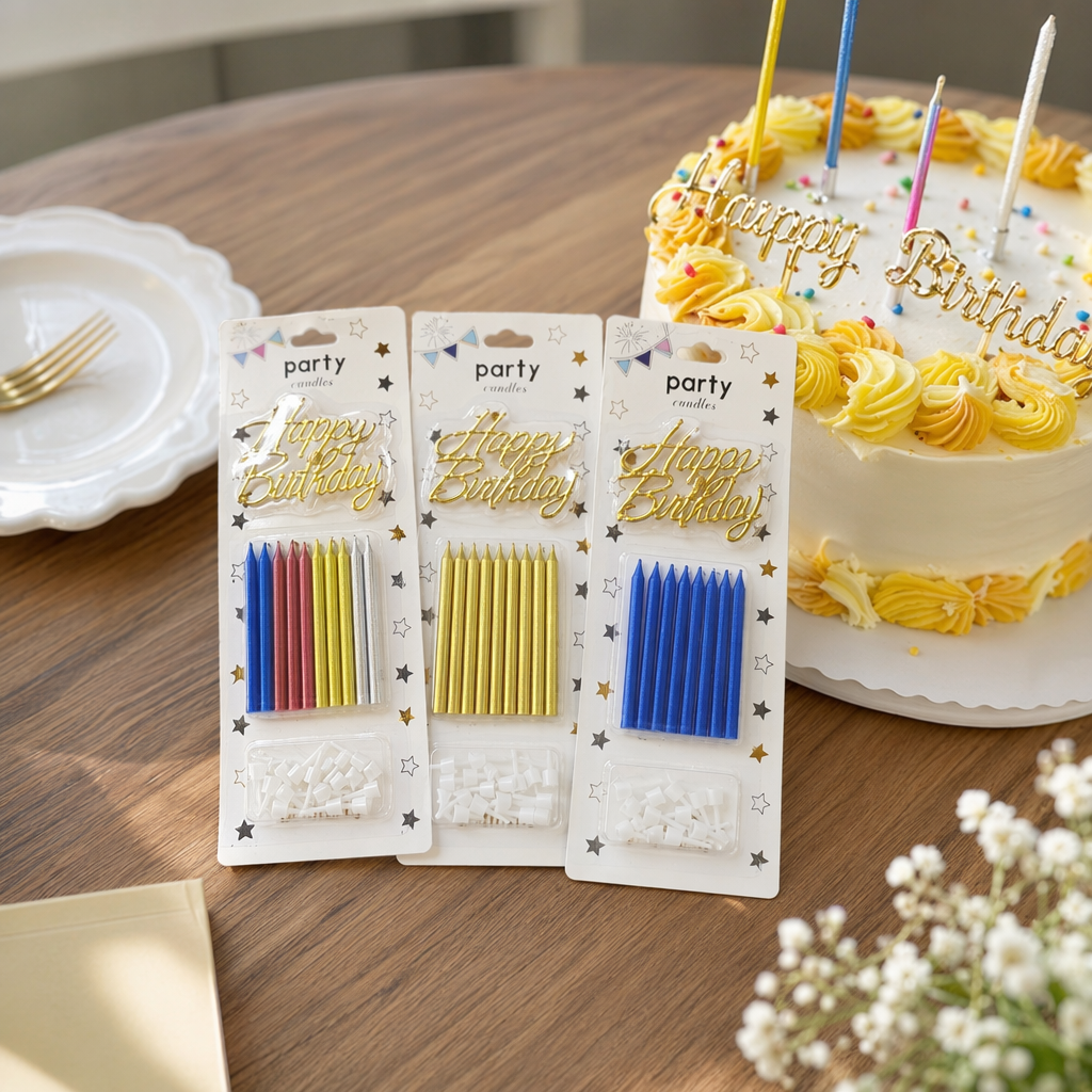 Colorful birthday candle set, children's party decoration candle gift box, multi-color mixed packaging details Picture