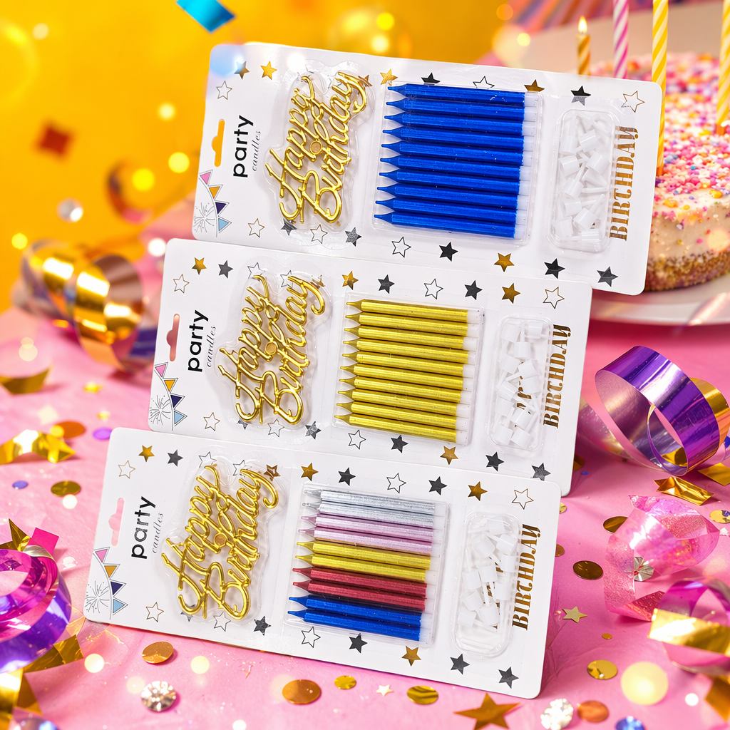 Colorful birthday candle set, children's party decoration candle gift box, multi-color mixed packaging Specification image