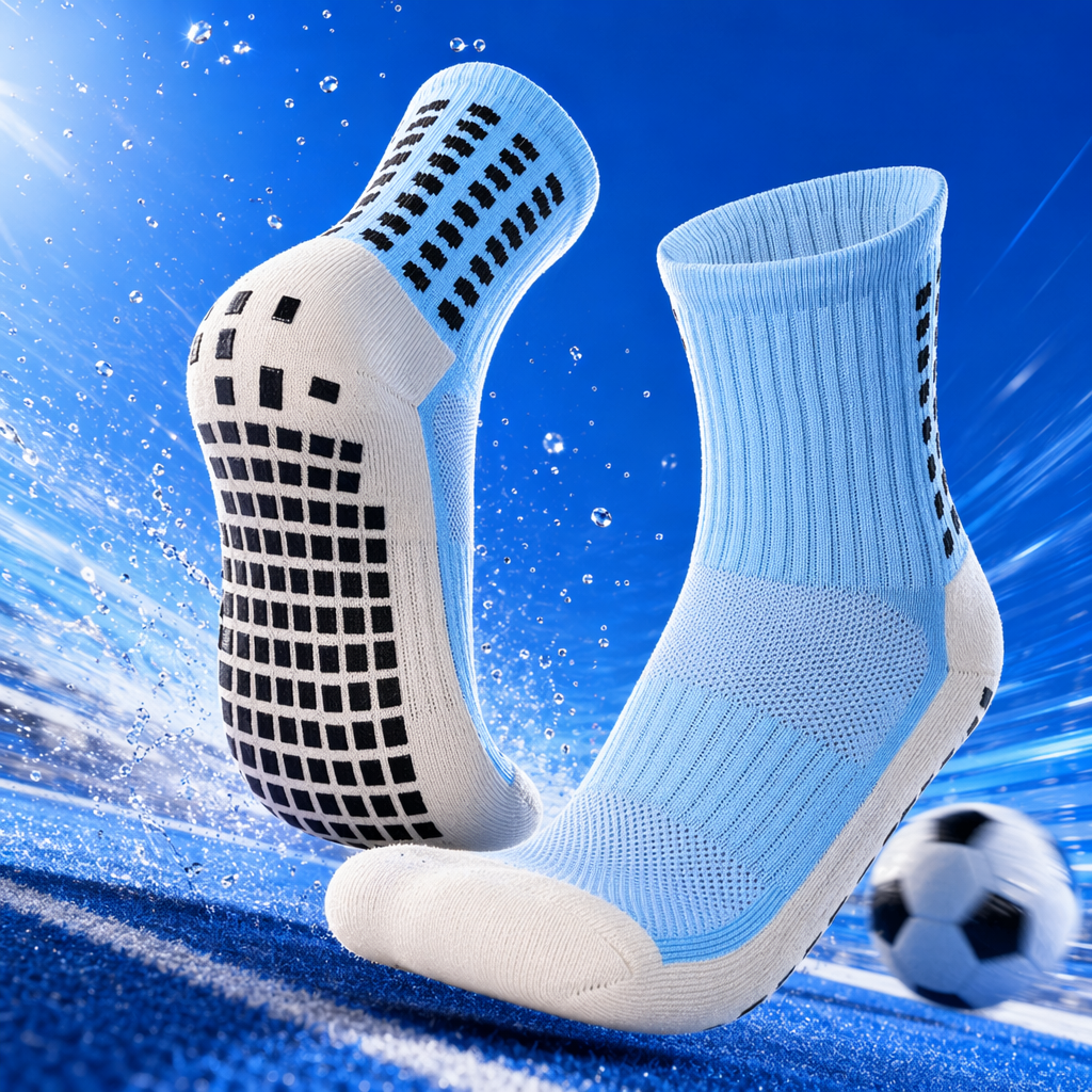 Light blue anti-slip cotton socks, sweat-absorbing and breathable sports and casual socks for both men and women Specification image