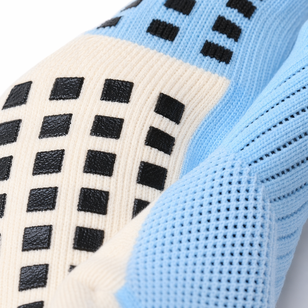 Light blue anti-slip cotton socks, sweat-absorbing and breathable sports and casual socks for both men and women Application Scenario