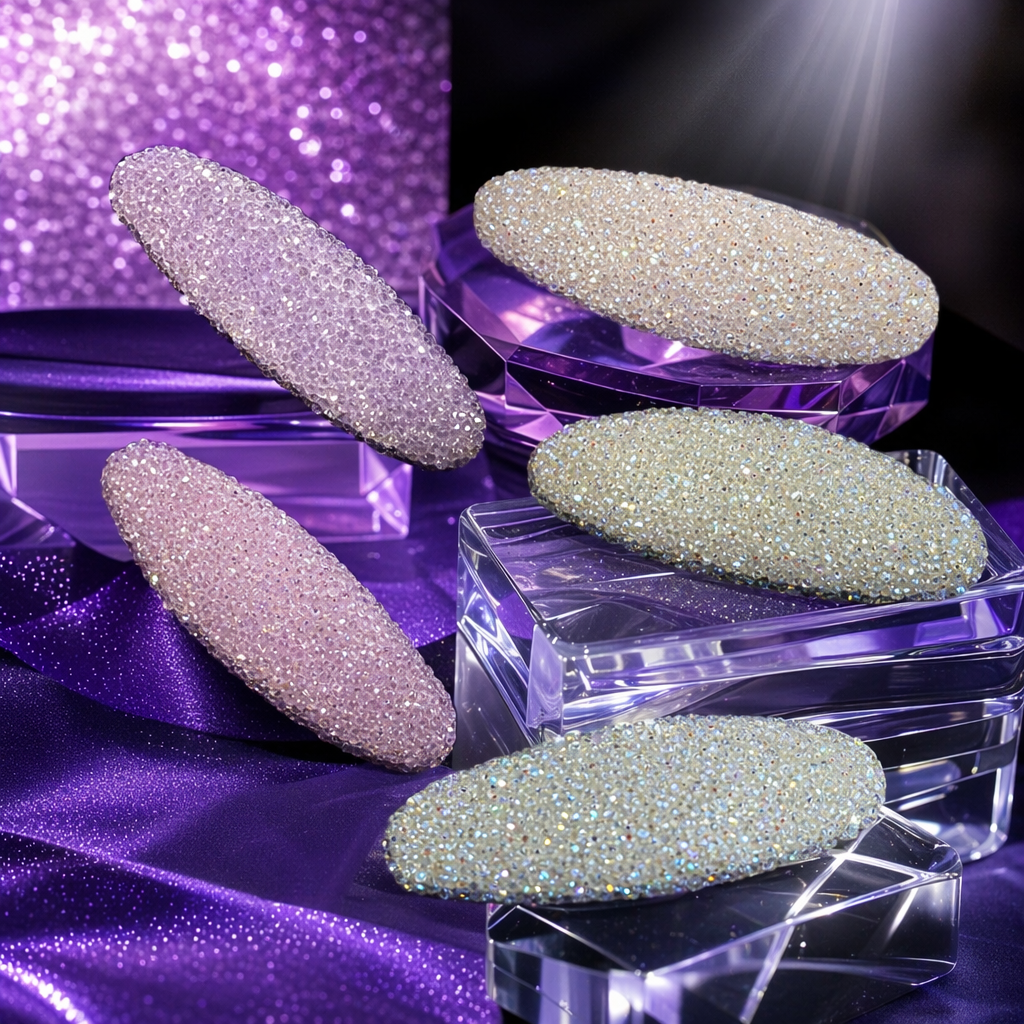 Shiny crystal-decorated hair clips are fashionable and versatile women's headwear Specification image