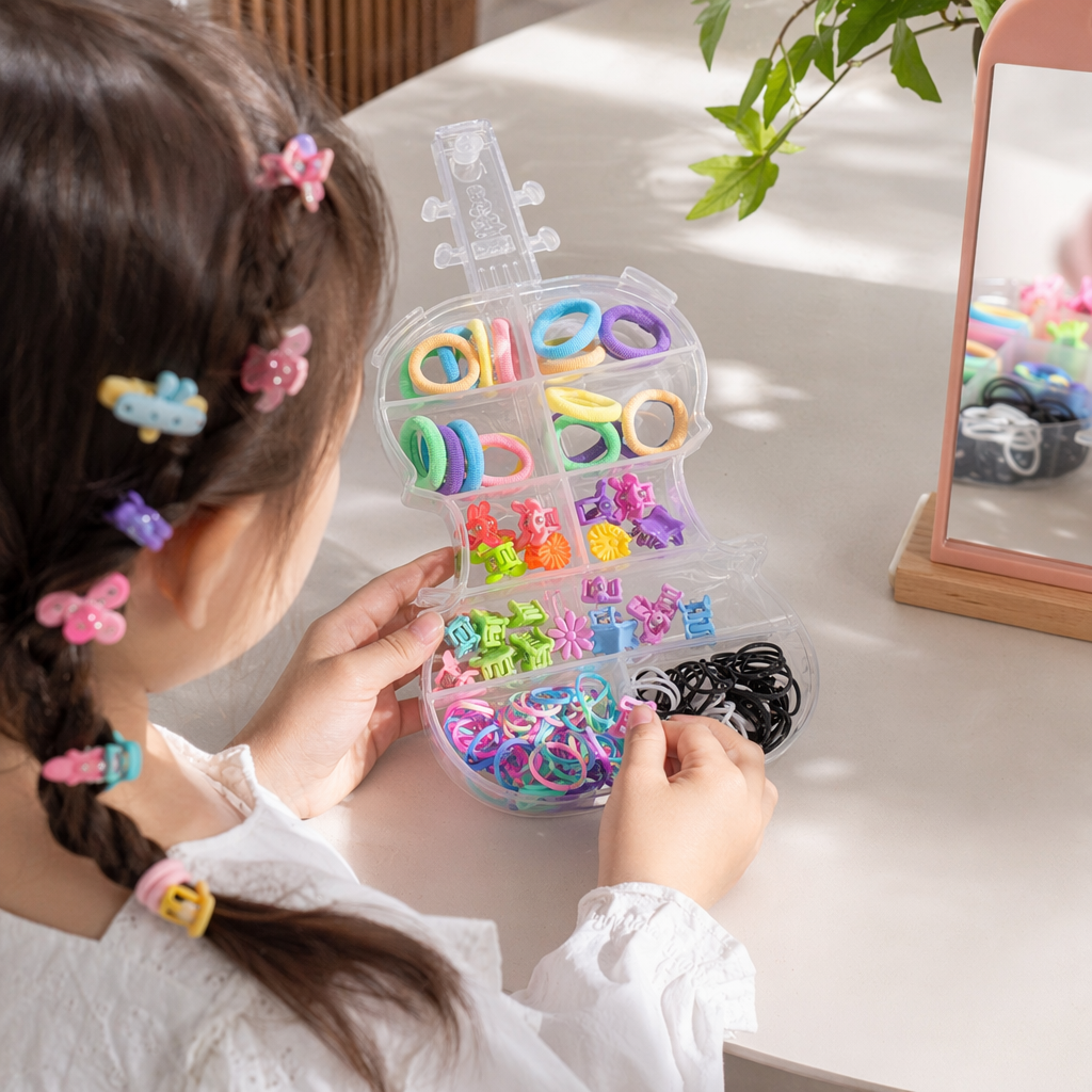A simple desktop organizing box for color hair bands and hairpins details Picture