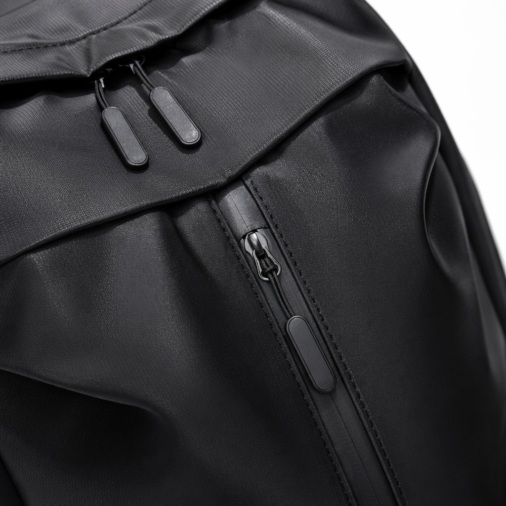 This black, simple business and casual backpack is lightweight, wear-resistant and has a large capacity for commuting and student use Application Scenario