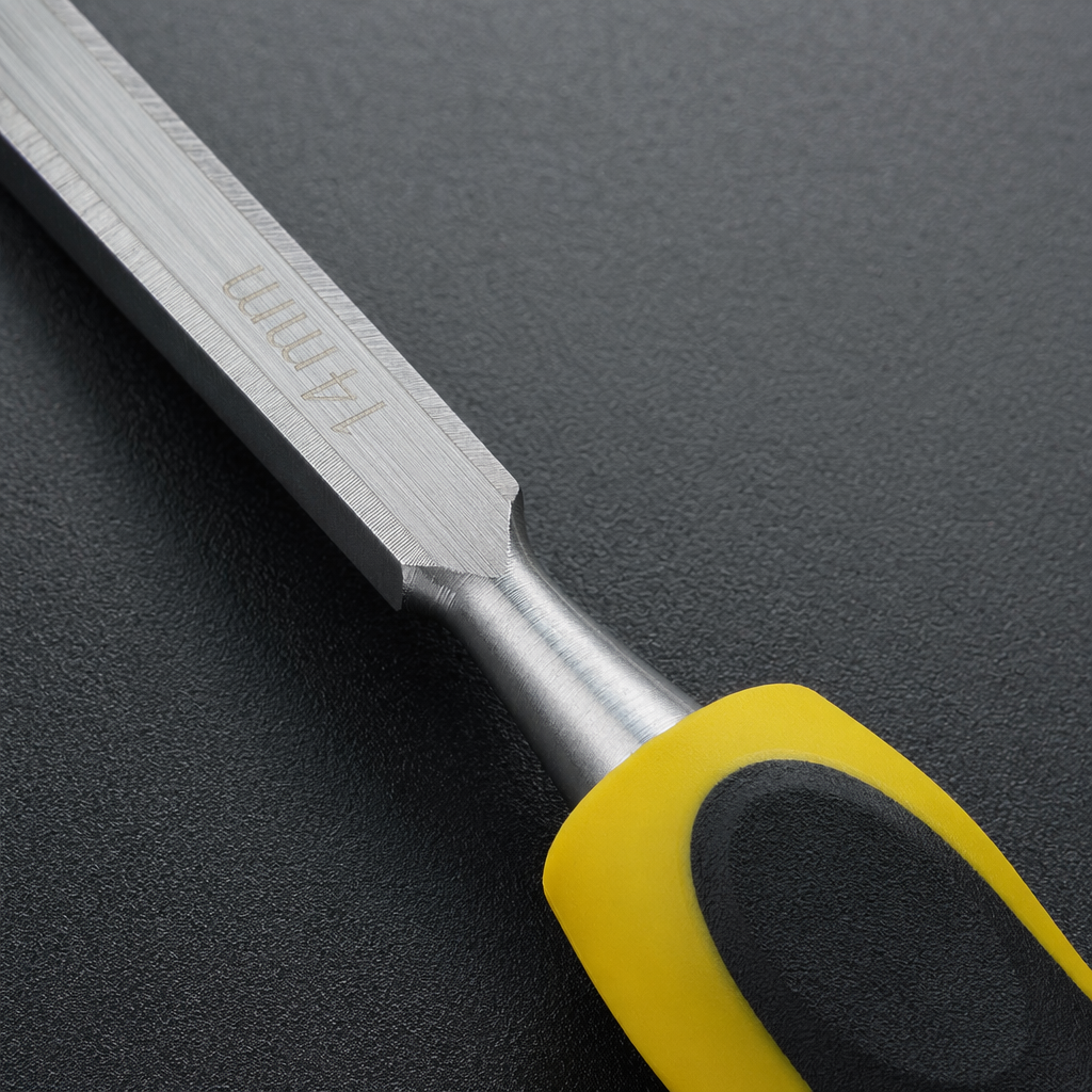 Yellow and black handle industrial-grade woodworking chisel, professional woodworking tool, durable chisel Application Scenario