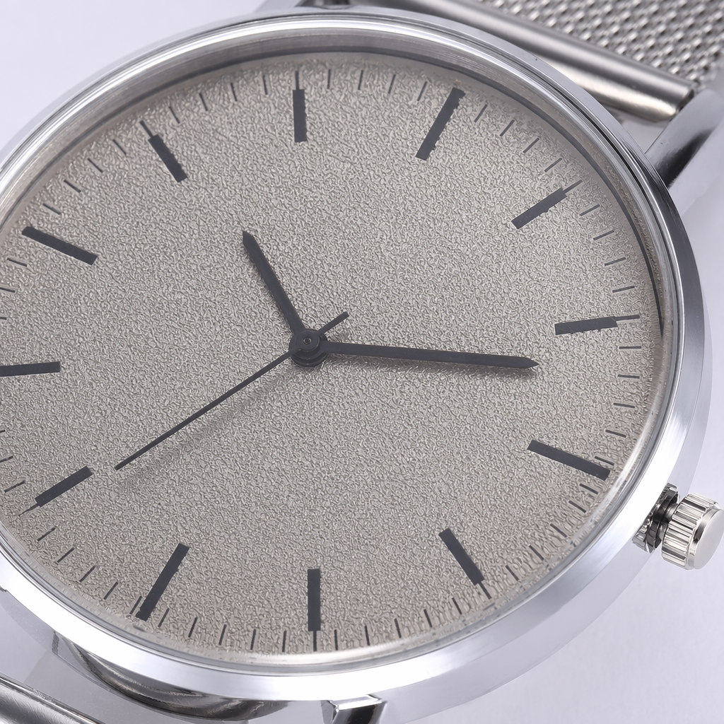 Silver metal mesh strap quartz watch for women, simple and fashionable Application Scenario
