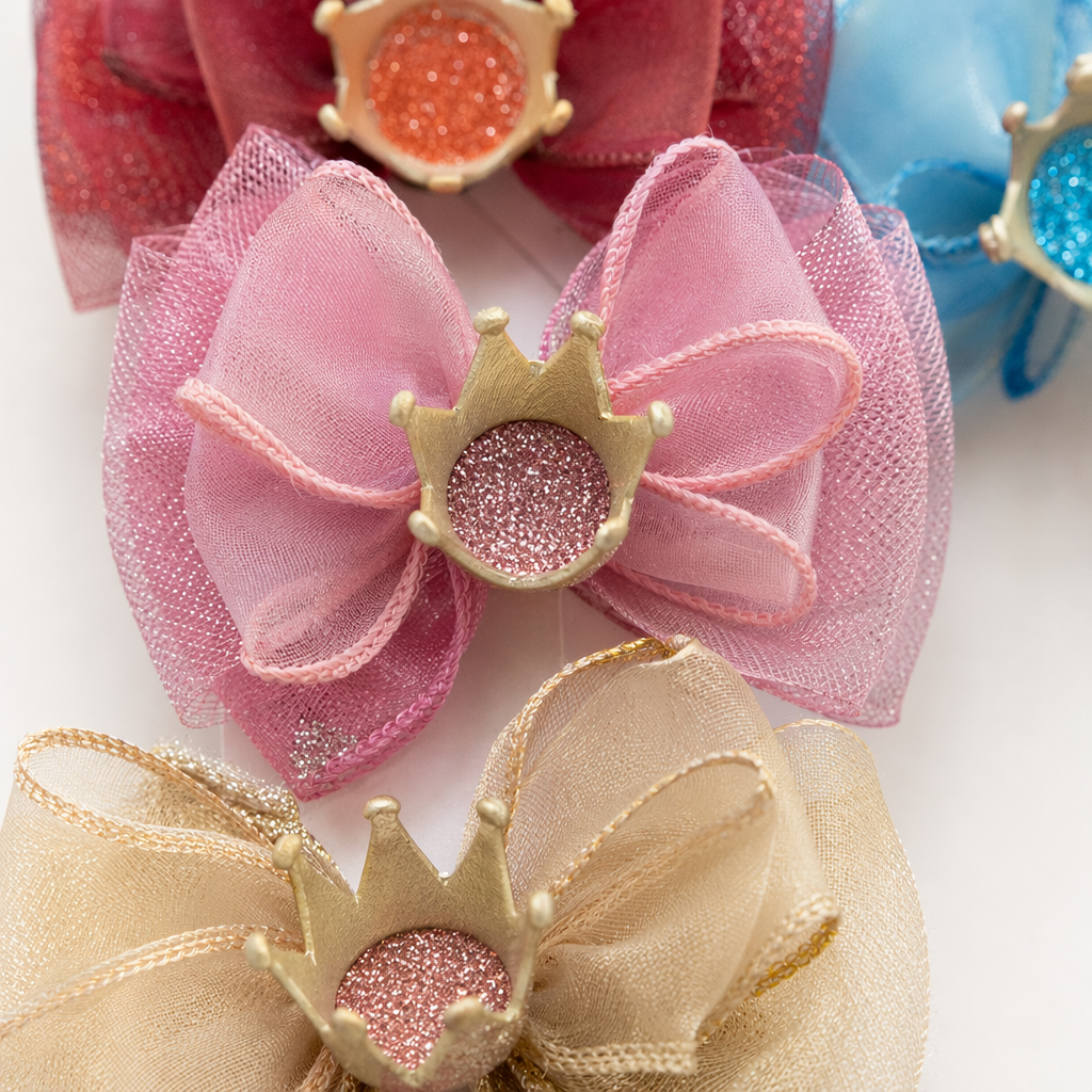 Colorful bow hair accessories, cute headwear for girls, fresh and sweet hair clips Application Scenario