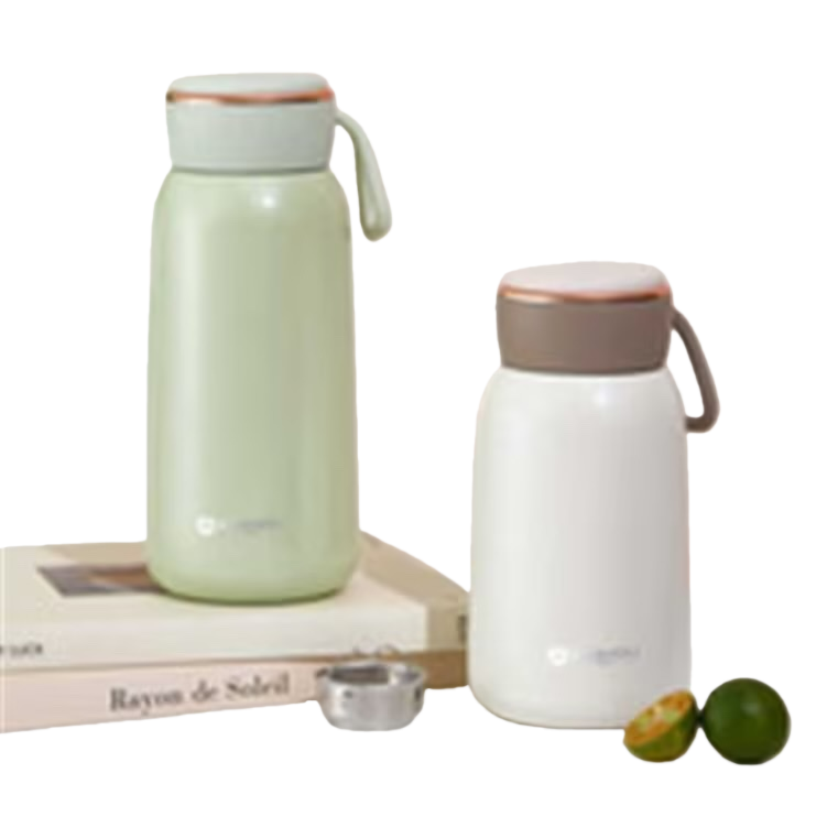 Green and white dual-color insulated cup, 304 stainless steel vacuum insulated portable water cup Item Picture