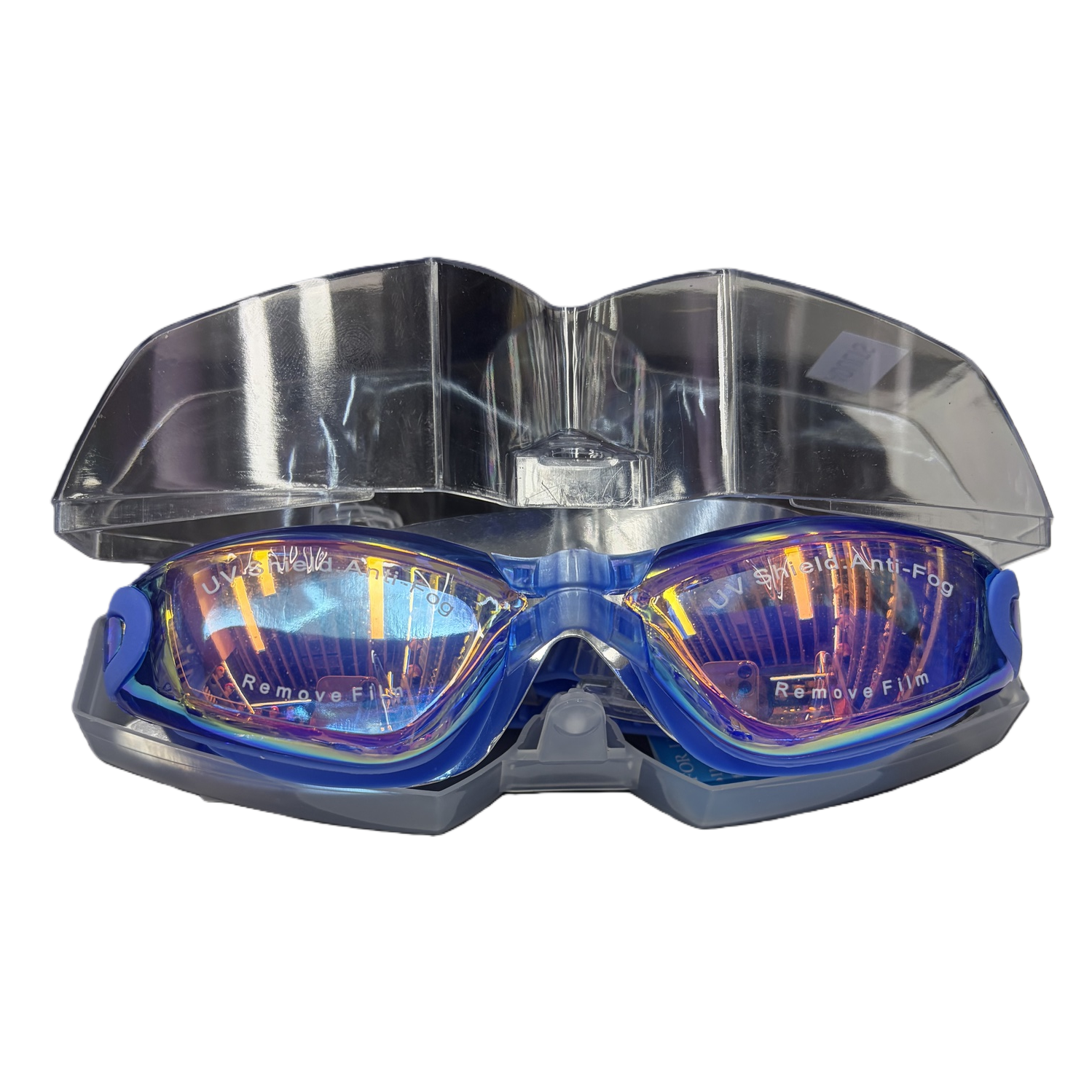 Blue anti-fog swimming goggles are suitable for both men and women, providing a comfortable fit and high-definition vision for swimming and eye protection Item Picture