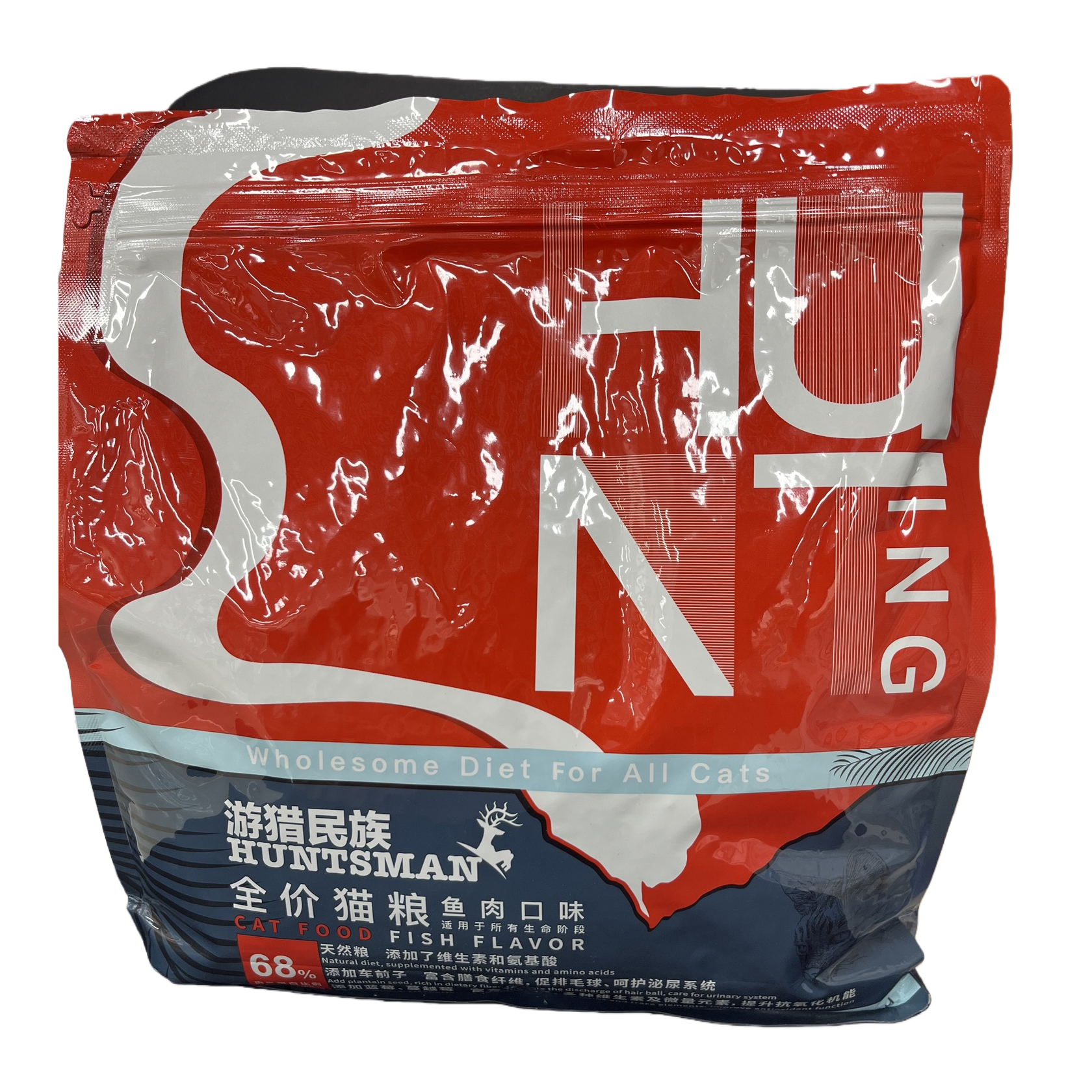 Red packaged bag cat food is a complete and nutritious dry food for adult cats and kittens Item Picture