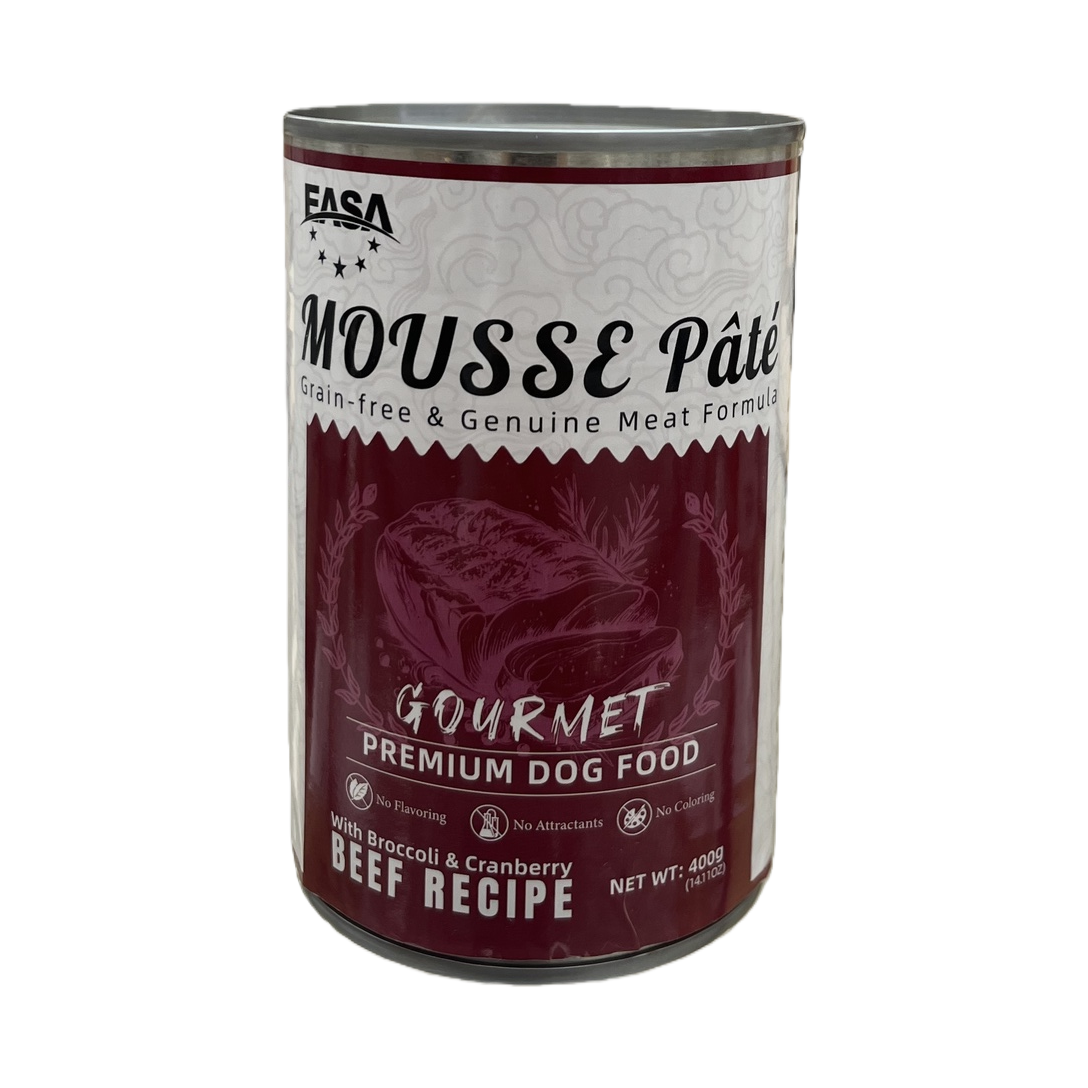 The red and white canned dog food, pet wet food and meat formula are nutritionally balanced and easy to digest Item Picture