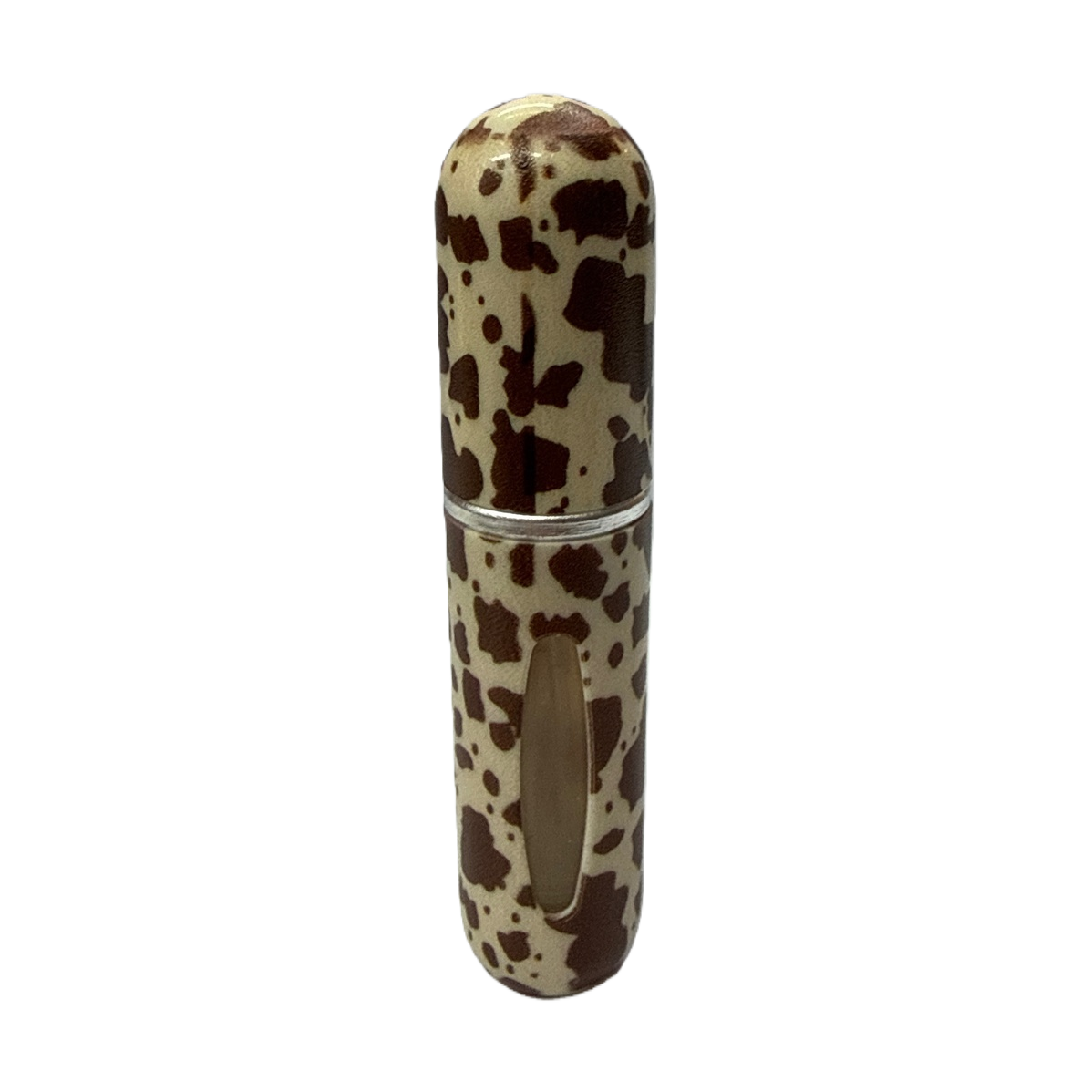 5ml brown and white spotted pattern perfume bottle, portable travel set, simple design, portable perfume bottle, plastic bottle Item Picture