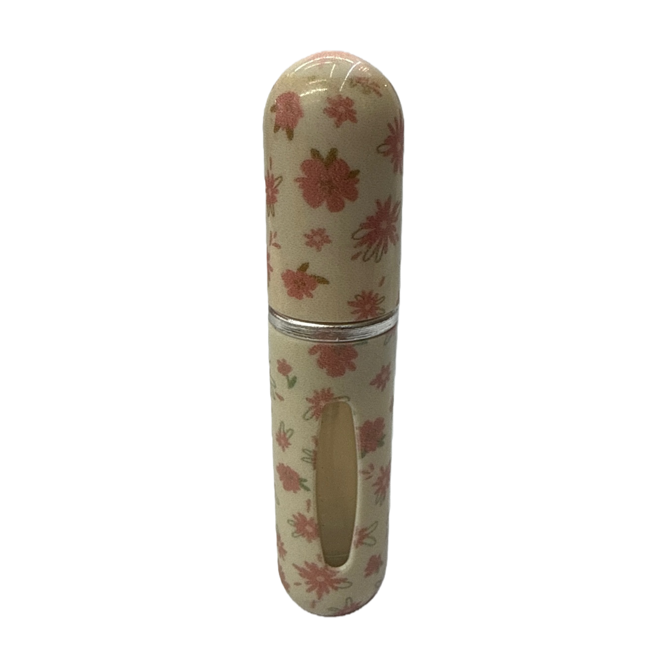 5ml beige floral pattern perfume bottle, fashionable and simple travel-sized perfume bottle, plastic bottle Item Picture