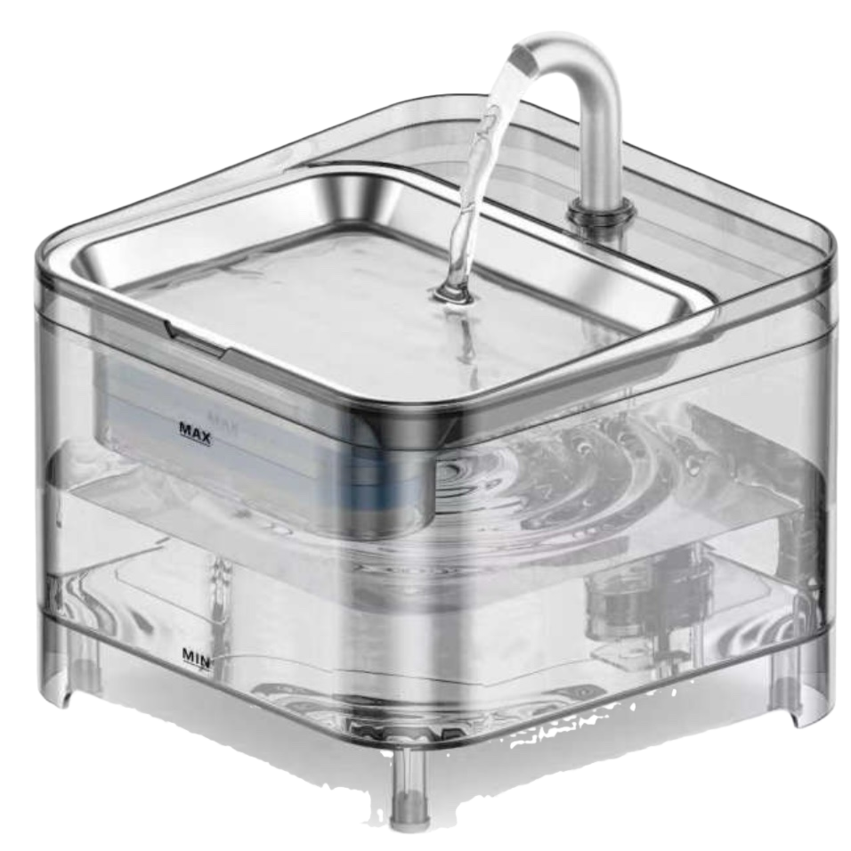 Transparent pet water dispenser, silent circulation, automatic water dispenser for cats and dogs Item Picture