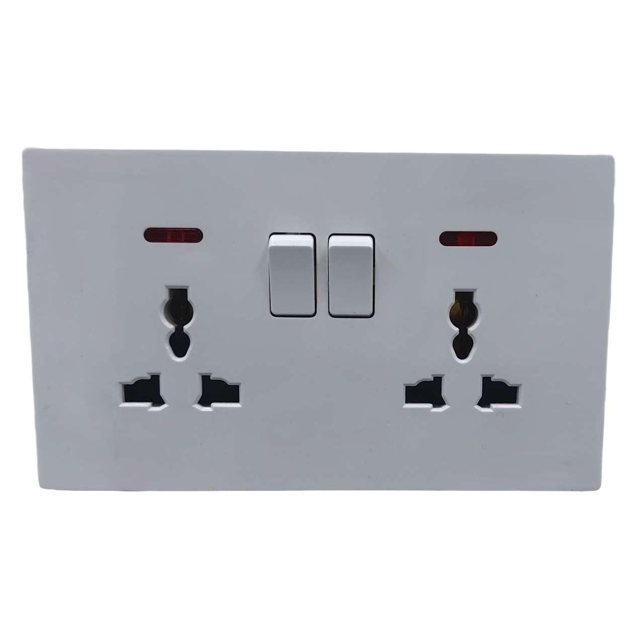 T2 White dual 13A multi-functional wall switch socket for home use, simple and safe, exported to Africa Application Scenario