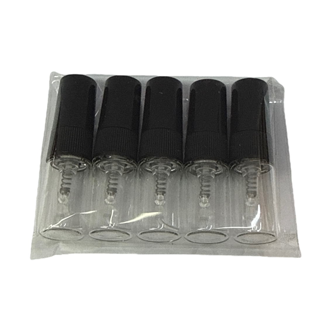 2ml black cap transparent glass bottle sample bottle perfume portioning bottle perfume bottle Item Picture