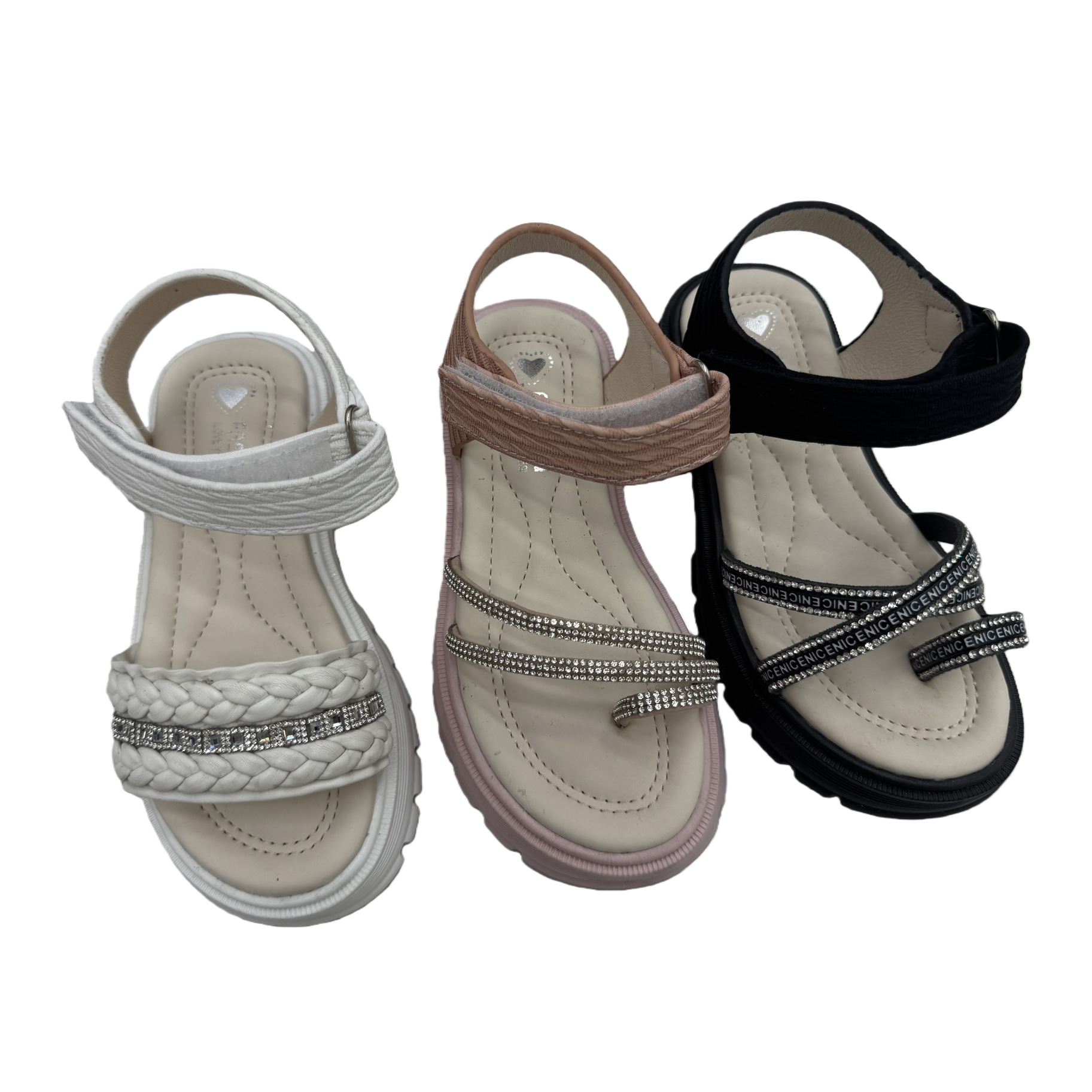 ثلاث أزواج من الصنادل المزخرفة، أزياء صيفية Item Picture