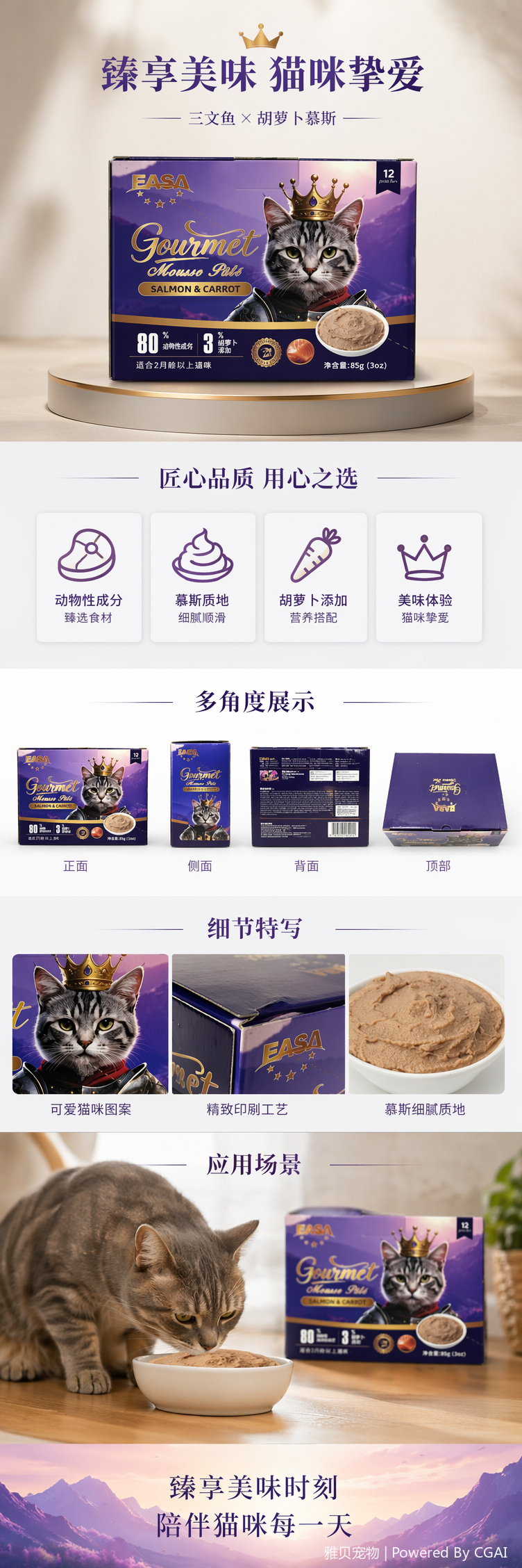 三种口味盒装猫粮肉泥包 pic 1