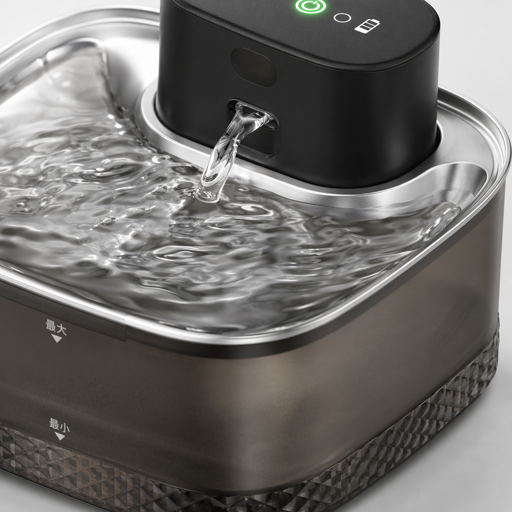 Black pet water dispenser, silent circulating automatic water dispenser specially designed for cats and dogs Application Scenario