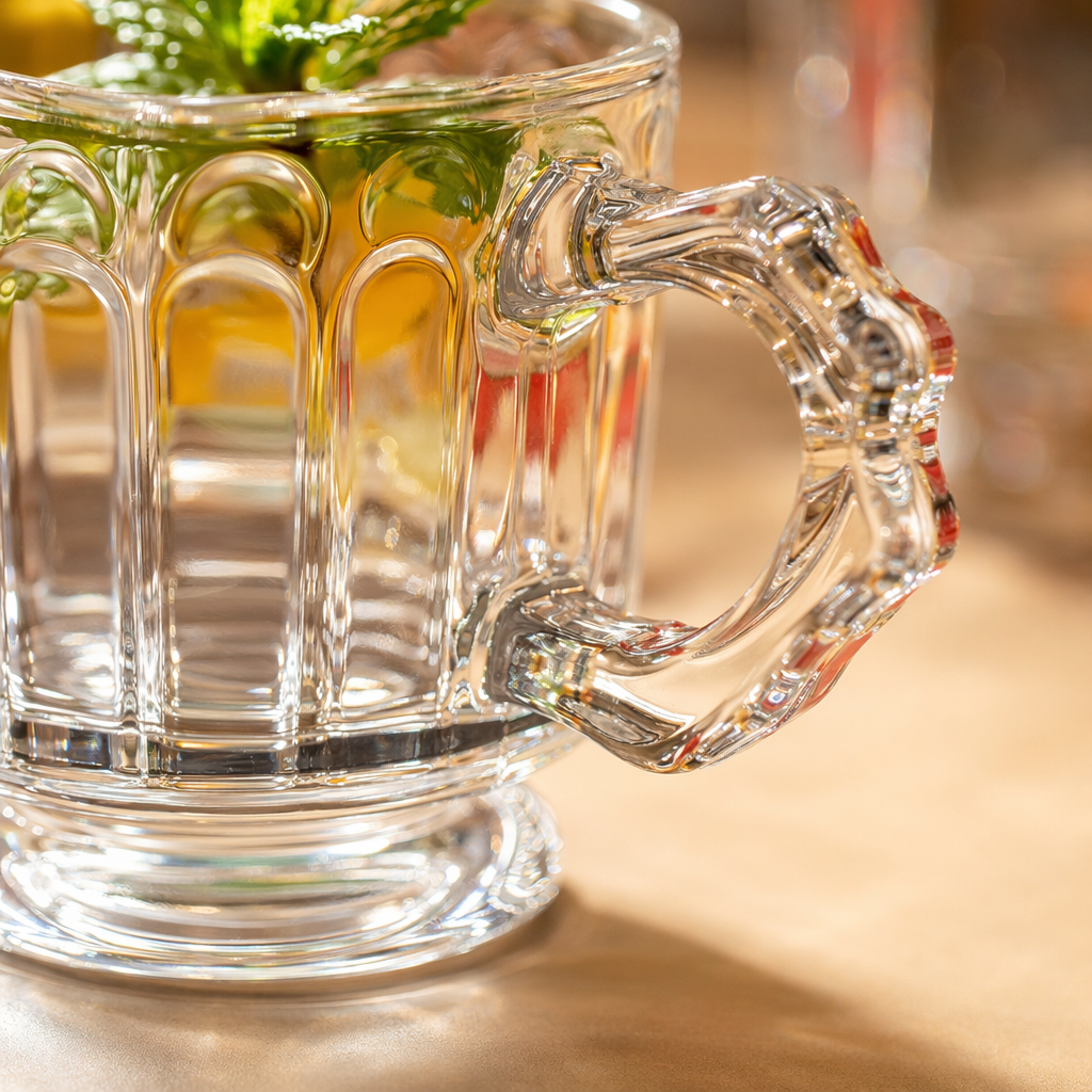 Transparent glass cup, high borosilicate heat-resistant household simple water cup 350ml Application Scenario