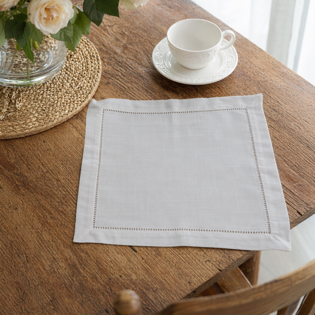 White square towel hand-drawn filament napkin placemat details Picture