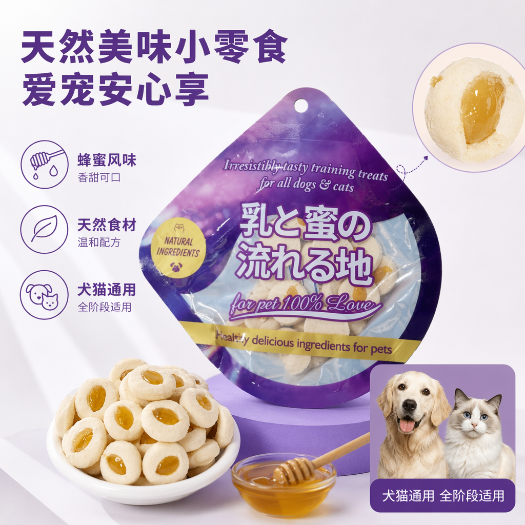 紫色包装袋宠物零食鸡肉干狗狗猫猫磨牙零食