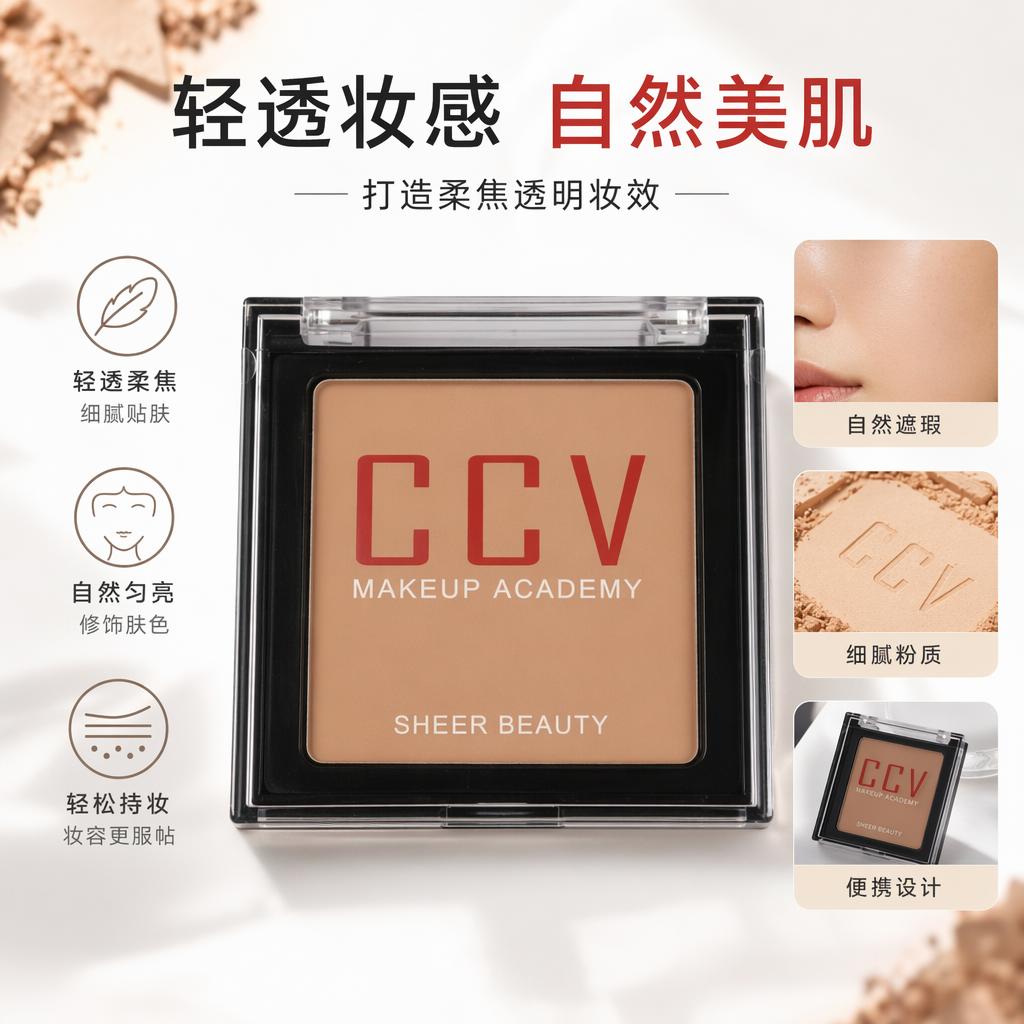CCV MAKEUP ACADEMY透明塑料盒装浅棕色膏状修容粉 SHEER BEAUTY
