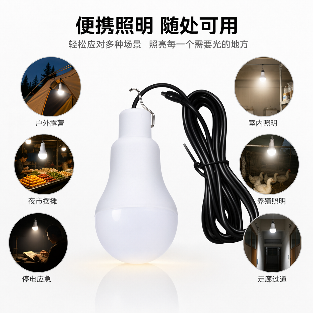 白色LED灯泡家用节能照明220V 6W暖白光