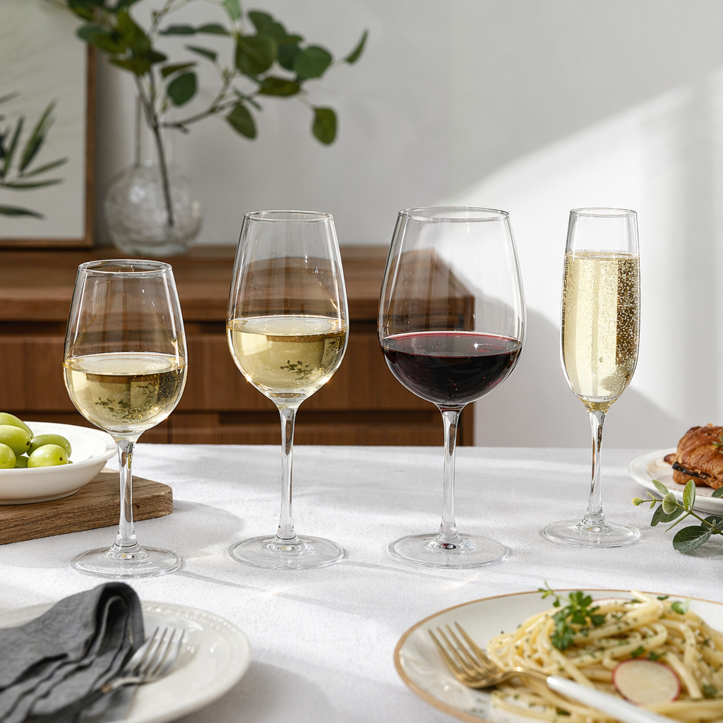Transparent goblets, red wine glasses, champagne glasses, water glasses, glass glasses, for home banquets details Picture